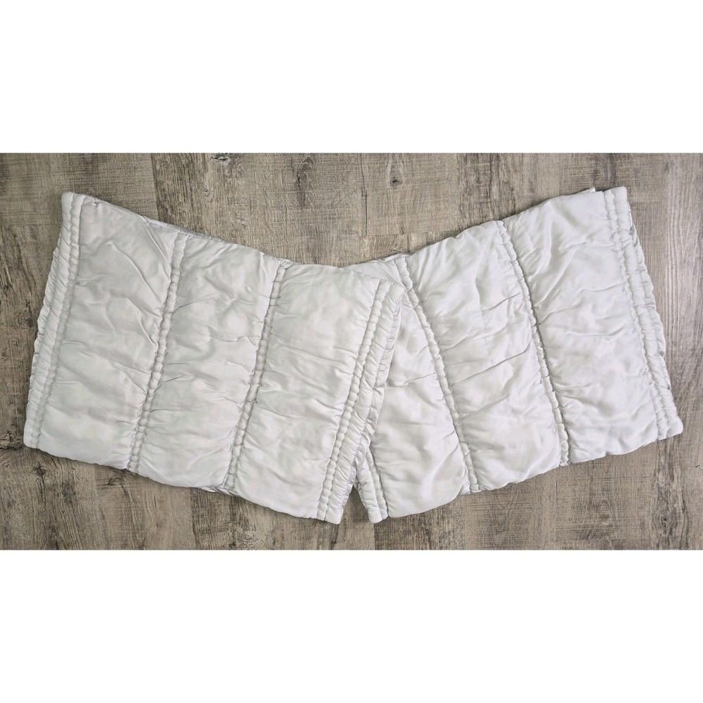 West Elm Lyocell Quilted Standard Shams 2 Pair Grey Pillow Covers 20x26 Modern